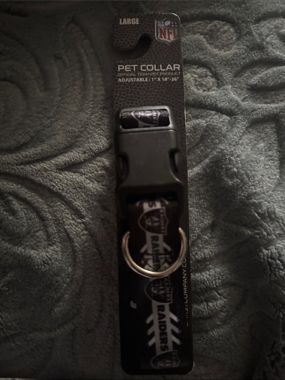 NFL Raiders Black Pet Collar with Team Logo